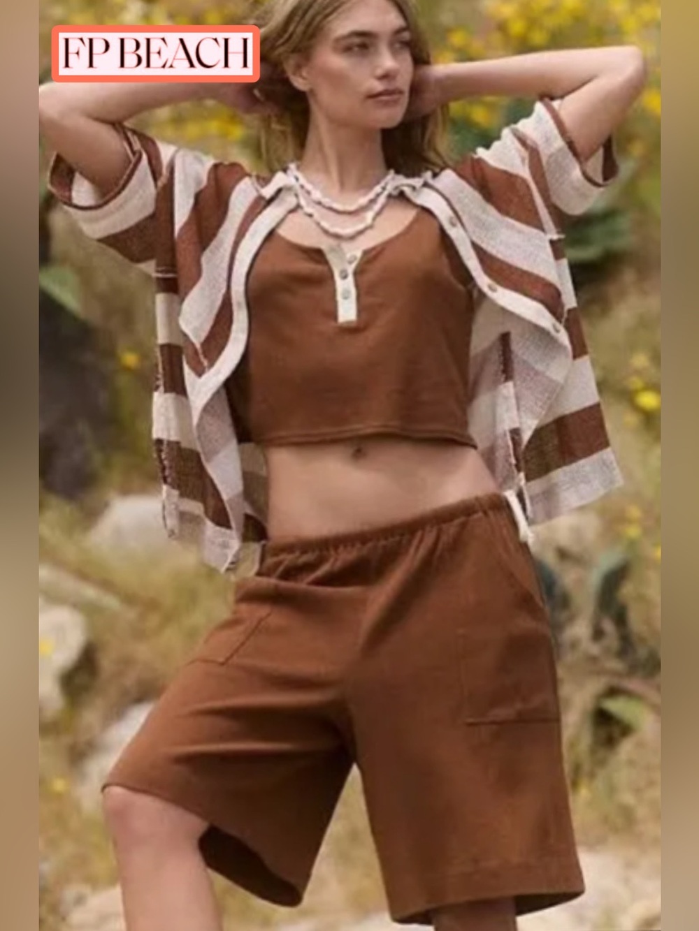 NWOT Free People Beach Kaila SET In Color Oiled Oak XS